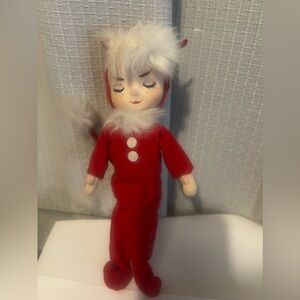 Antique Vintage Holiday Fair Pixie Devil Doll Ornament 1950-60's